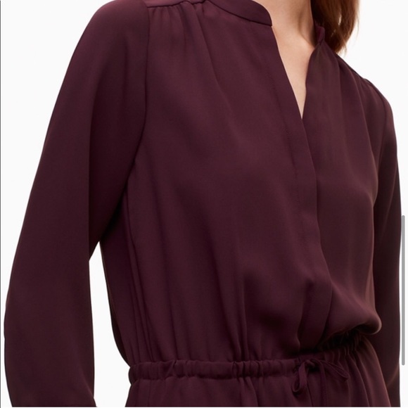 Aritzia Babaton Bennett Dress 100% Silk Maroon / Burgundy Size XS - Picture 6 of 12